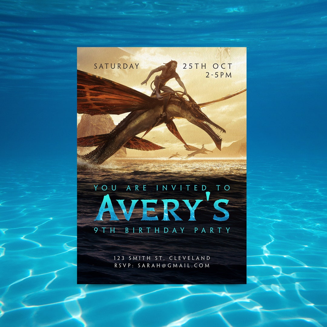 Avatar 2 Birthday Invitation, Avatar Kids Birthday Invite, the Way of ...