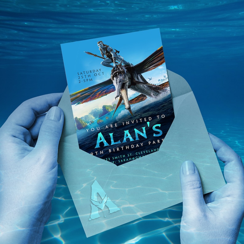 Avatar 2 Birthday Invitation, Avatar Kids Birthday Invite, the Way of ...