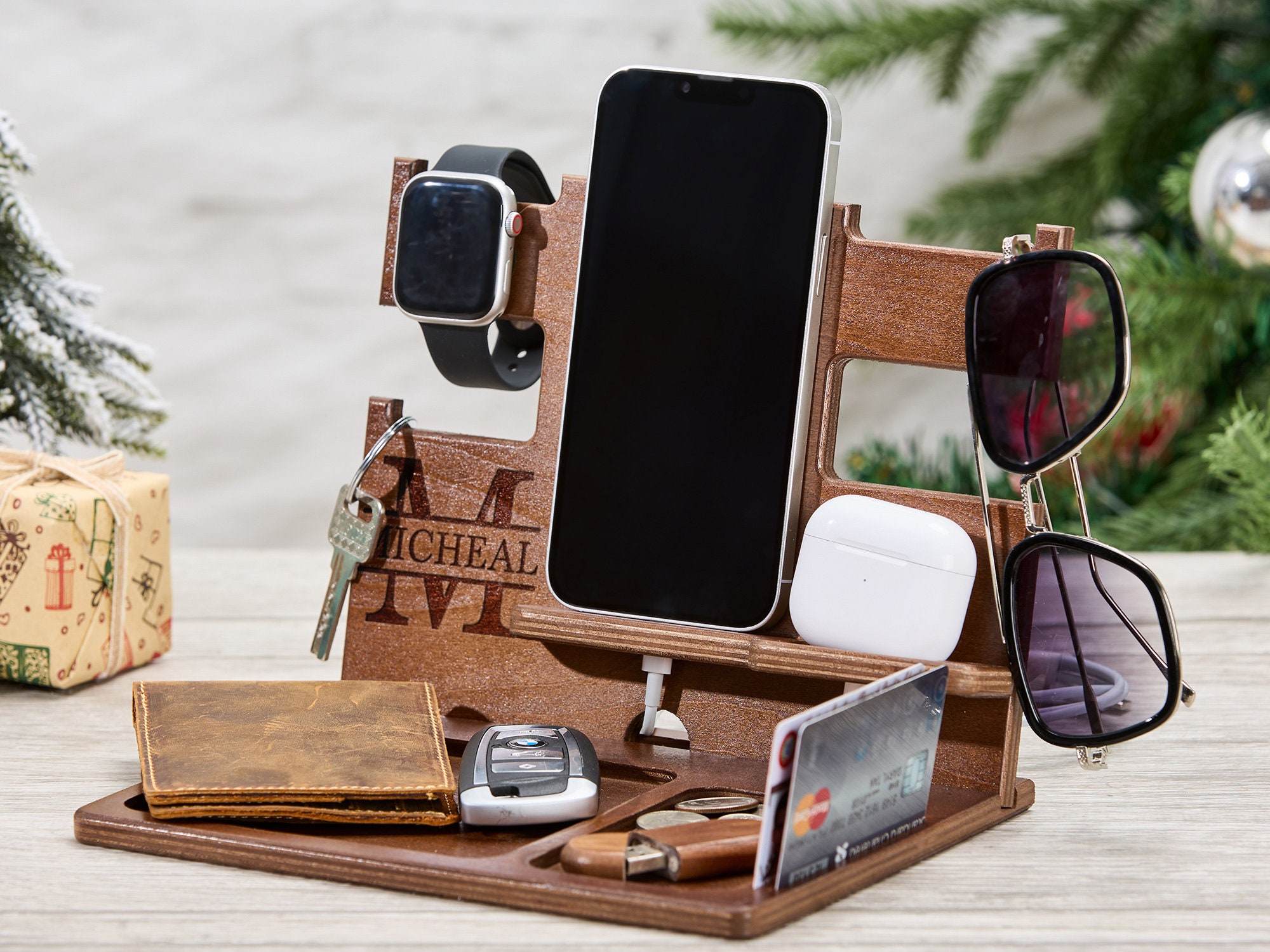 Docking Station for Men-graduation Gifts-men's Wooden Docking Station ...