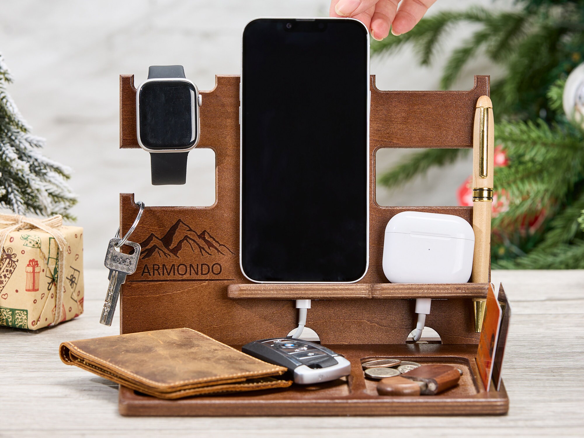 Docking Station for Men-graduation Gifts-men's Wooden Docking Station ...