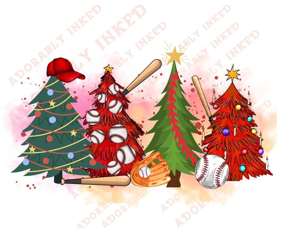 Baseball Christmas Tree Png Sublimation Etsy