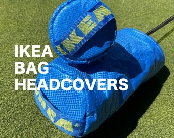Fundas recicladas para palos de golf de Ikea: Funda para driver y madera de calle.