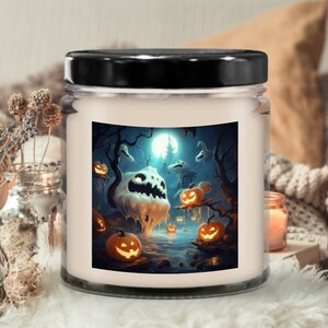 Ghostly Gift Item, Creepy Candles, All Hallows Eve Decor, Fright Night Candle