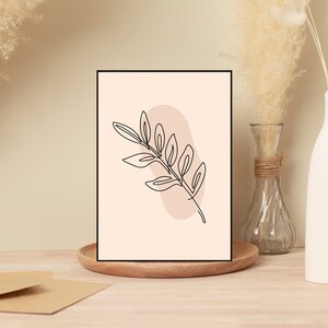 Minimalist Unique Leaf Line Art | Wall Artwork | Digital File | 3:4 Aspect Ratio