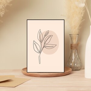Minimalist Unique Leaf Line Art | Wall Artwork | Digital File | 3:4 Aspect Ratio