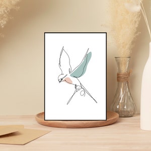 Minimalist Swallow Bird Line Art | Wall Artwork | Digital File | 3:4 Aspect Ratio
