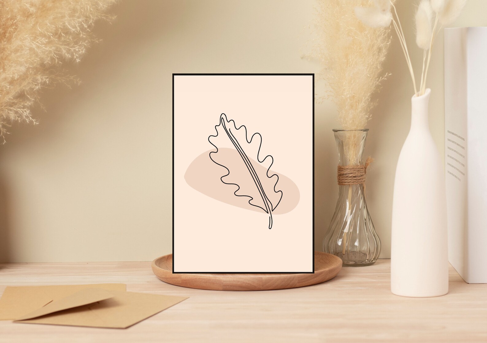 Photo inspiration: Fresh Look at Minimalist Unique Leaf Line Art Wall Artwork