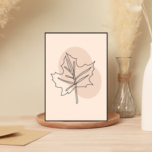 Minimalist Unique Leaf Line Art | Wall Artwork | Digital File | 3:4 Aspect Ratio