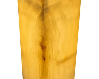 White Onyx Rectangular Lamp - 30cm Ambient Stone Light