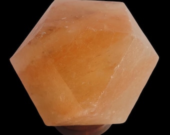 Himalayan pink rock crystal carved salt lamp in Diamond/Hexagon shape