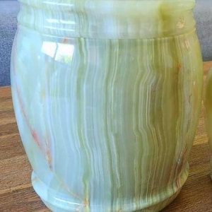 Grüne Onyx- Urne | Handgemachte Steinurne für Asche | Erinnerungs-Andenken-Glas | Onyx URNE (19 X 16 cm) für Mensch oder Tier Asche
