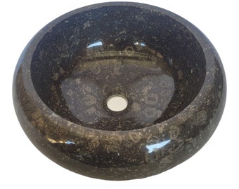 Handmade Oceanic Marble Round Bathroom Sink