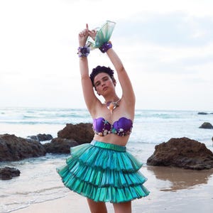 Designer Mermaid Women Costume, Halloween Aqua Queen Costume,Unique Woman Halloween Costume