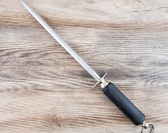 Messermeister Honing Rod, Knife Sharpening Tool ~ 10" Rod, 15 3/4" to end of handle ~ Chrome Vanadium Solingen Germany