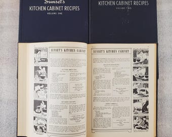 Sunset Kitchen Cabinet Recipes ~ Volumes 1, 2, 3 ~ 1st or 2nd print 1944, 1966