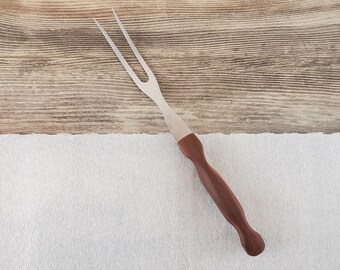 Cutco #27 Brown Swirl 11.5" Meat Fork ~ Stainless ~~ Made in USA
