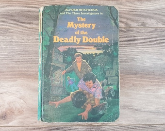 Alfred Hitchcock and the Three Investigators in The Mystery of the Deady Double #28 Hardcover no DJ Vintage 1978 Ex-Library
