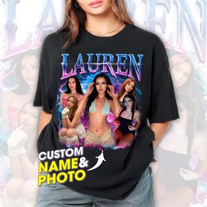 Custom Girlfriend T-Shirt Bootleg Shirt With Girlfriend Face Photo Vintage Shirts Custom Your Own Bootleg Rap Tee Boyfriend Girlfriend
