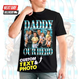 Custom Dad Shirt, Custom Bootleg Rap Tee With Face Photo, Customized Father&#39;s Day Gift, Daddy Shirt Best Dad Ever Shirt, Custom Gift for Dad