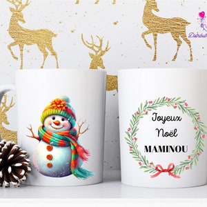 personalized mug christmas gift snowman snowman handmade