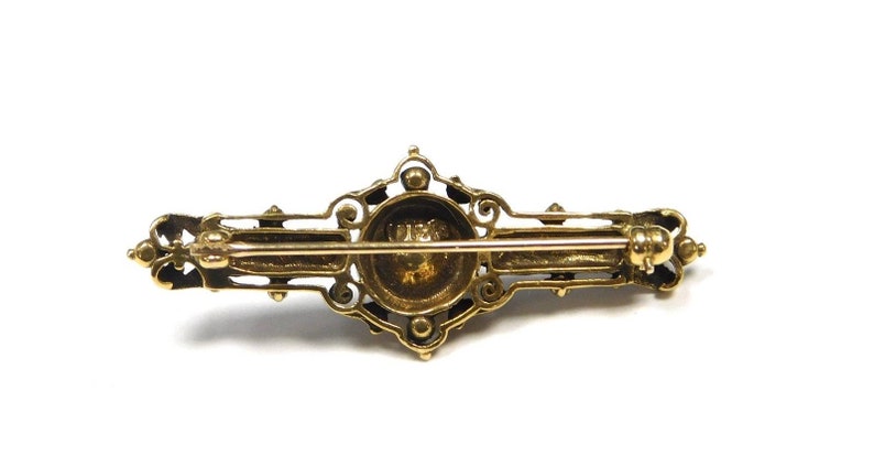 Vintage brosch i 12 karat guld med opalstenar bild 3