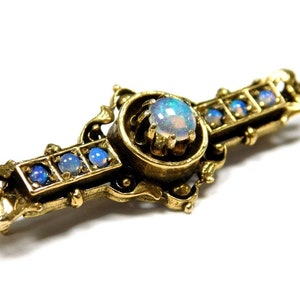 Vintage brosch i 12 karat guld med opalstenar bild 1