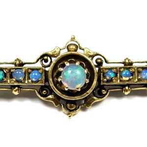 Vintage brosch i 12 karat guld med opalstenar bild 2