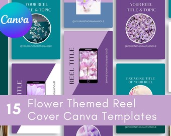 Flower Themed Instagram Reel Cover Templates | Instagram Reel Cover | Flowers Template Instagram | Canva Template | Flowers Canva Templates