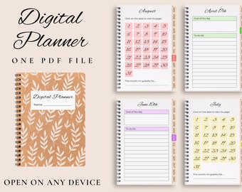 Editable Digital Planner, Monthly Planner, Daily Planner, Downloadable Digital Planner, Digital Calendar, PDF Digital Planners, Planner 2022