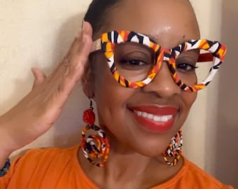 African Fabric  Rose Spiral Hoop Earrings & Frames ***Sold Separately***