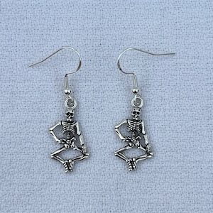 Halloween Dancing Skeleton Earrings | Skeleton Earrings | Spooky Earrings | Halloween Jewelry | Halloween Accessories | Charm Earrings
