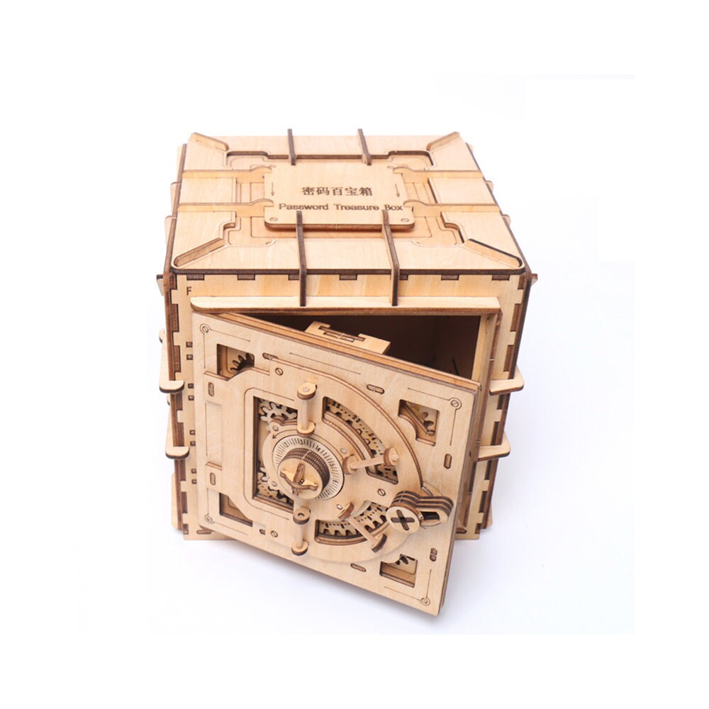 Wooden Escape Room Puzzle Box Handmade Treasure Box Password DIY ...