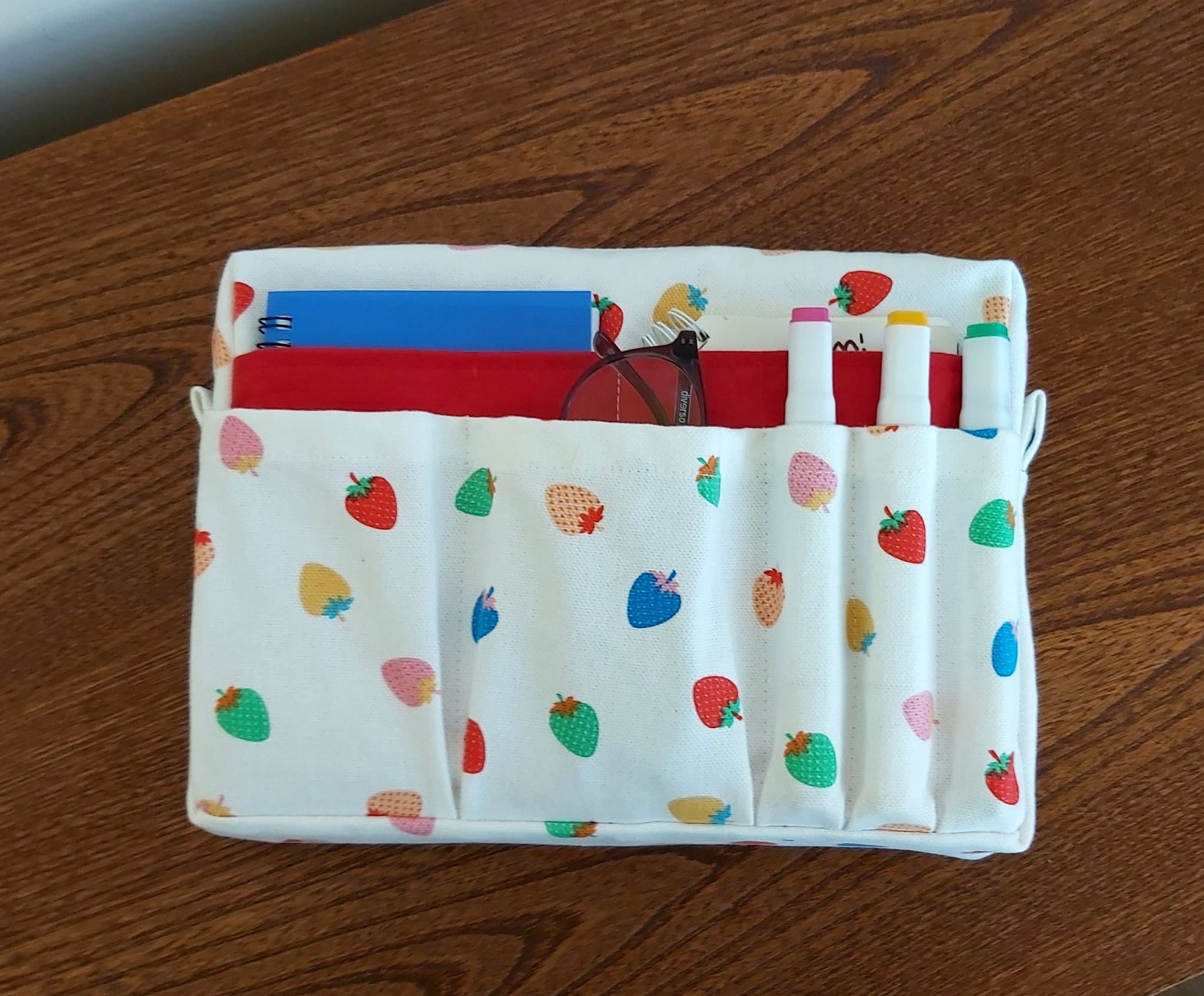 A5 book organizer bag, Multi Pocket Utility Pouch, Inner Purse Organizer with Zipper, Slim Carrying Case for Journal, iPad, Stationery,