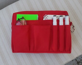 mother's day gift,Red book sleeve, organizer bag for stationery,Bible cover,Art Supply Travel Bag for Sketchbooks, Watercolor Bag,