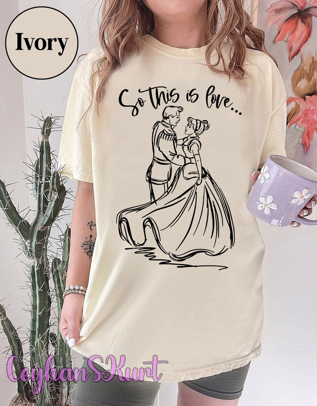 Cinderella and Prince Charming Tshirt, so This is Love, Womens Disney