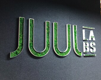 Backlit Moss Logo Sign, 3D Letter Box, Natural Office Wall Decor ...