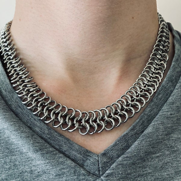 Collier maille européenne 4 en 1 | Bijou sur mesure acier inoxydable