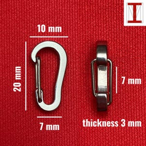 Kleiner Karabinerhaken aus Edelstahl – Maße: 20 x 10 mm – Robuster Edelstahlverschluss – Schmuckzubehör – Praktischer Schlüsselringhaken