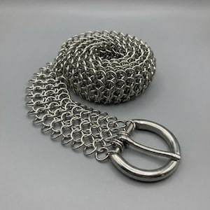 Ceinture Large Cotte de Mailles en Acier Inoxydable - Accessoire Viking Médiéval sur Mesure - Bijou de Taille Guerrier Biker