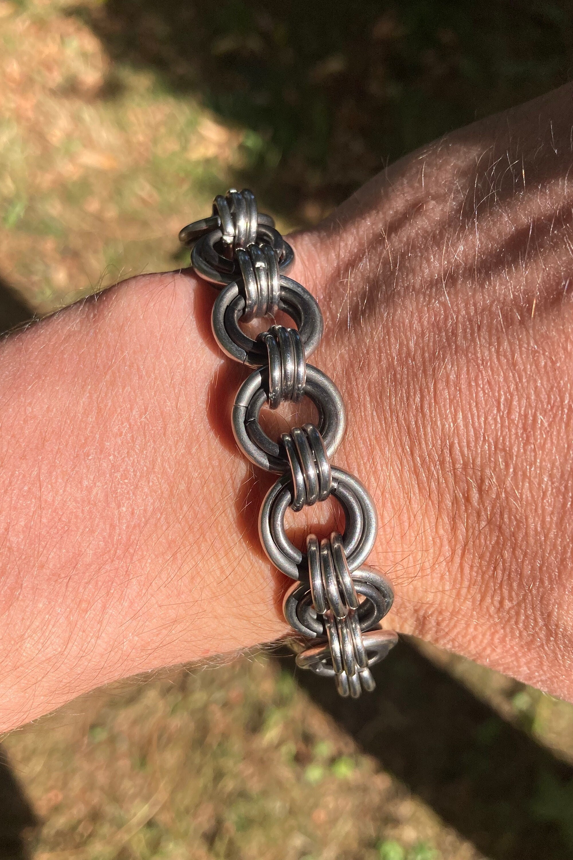 Bracciale Ciclista Acciaio E Gomma - Gioiello Originale Per Amanti Della Bicicletta