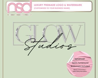 Beauty Industry Logo Design, Premade Logo Design, Beauty Branding Design, Premade Business Branding, Customise Business Name, Green & Silver