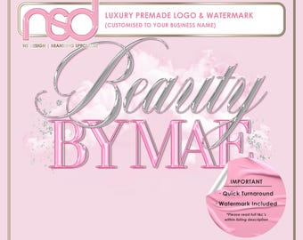 Beauty Industry Logo Design, Premade Logo Design, Beauty Branding Design, Premade Business Branding, Customise Business Name, Pink & Silver