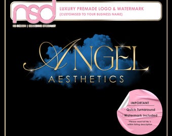 Beauty Industry Logo Design, Premade Logo Design, Beauty Branding Design, Premade Business Branding, Customise Business Name, Gold & Blue