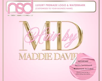 Beauty Industry Logo Design, Premade Logo Design, Beauty Branding Design, Premade Business Branding, Customise Business Name, Pink & Gold
