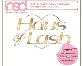 Beauty Industry Logo Design, Premade Logo Design, Beauty Branding Design, Premade Business Branding, Customise Business Name, White & Gold