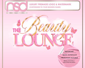 Beauty Industry Logo Design, Premade Logo Design, Beauty Branding Design, Premade Business Branding, Customise Business Name, Pink & Gold