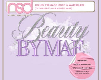 Beauty Industry Logo Design, Premade Logo Design, Beauty Branding Design, Premade Business Branding,Customise Business Name, Purple & Silver