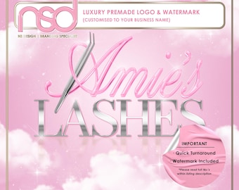 Beauty Industry Logo Design, Premade Logo Design, Beauty Branding Design, Premade Business Branding, Customise Business Name, Pink & Silver