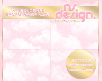 X4 Pretty Cloud Background Paper, Glitter Clouds, Cloud Wallpaper, High Resolution Background Wallpapers, Pink and White Clouds