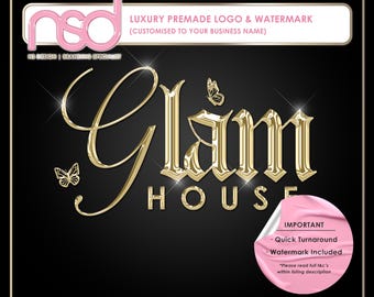Beauty Industry Logo Design, Premade Logo Design, Beauty Branding Design, Premade Business Brand, Customise Business Name, Gold and Black